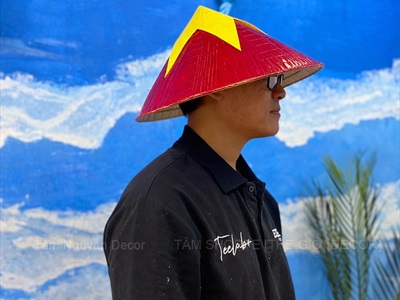 Nón lá trang trí phong cách cờ Đỏ sao Vàng [4 Size] NON-T-02